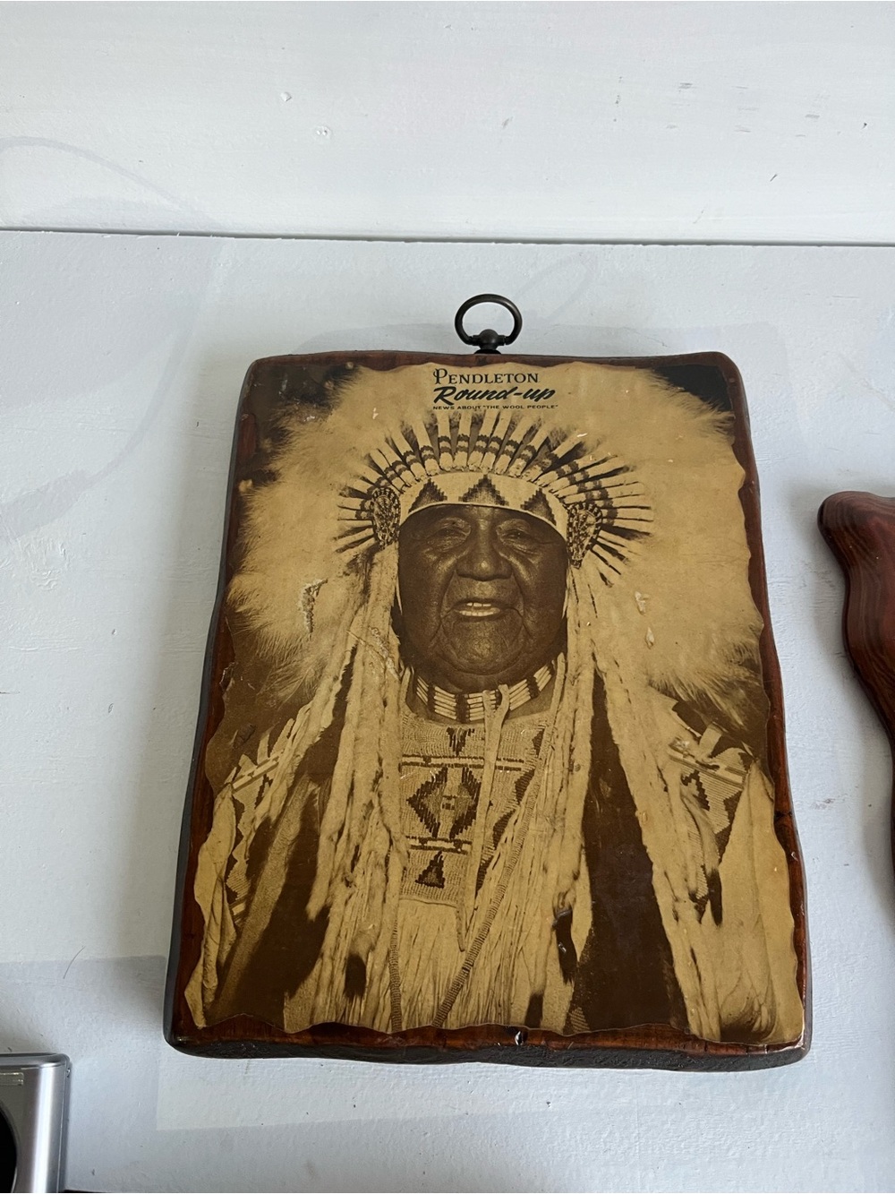 Pendleton Round-Up Native American Headdress Wall Plaque - Brown & Tan